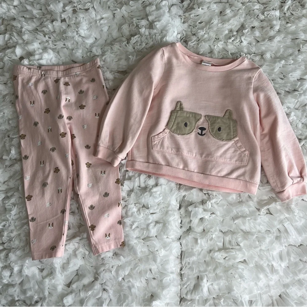 Toddler 2-Piece‎ Dog French Terry Pullover & Legging Set SIZE 24 MONTHS